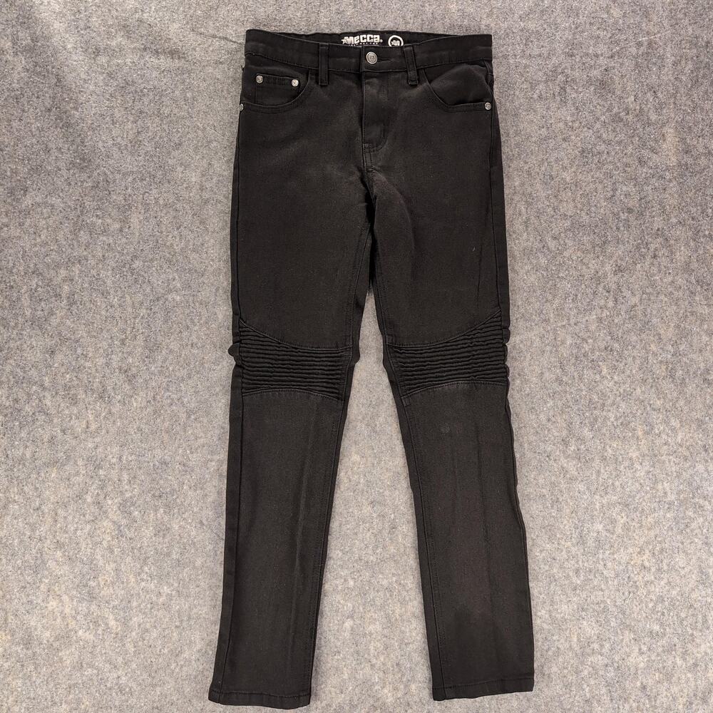 Mecca Jeans Boys 14 Black Skinny Stretch Fit Moto Denim Biker Casual Pants